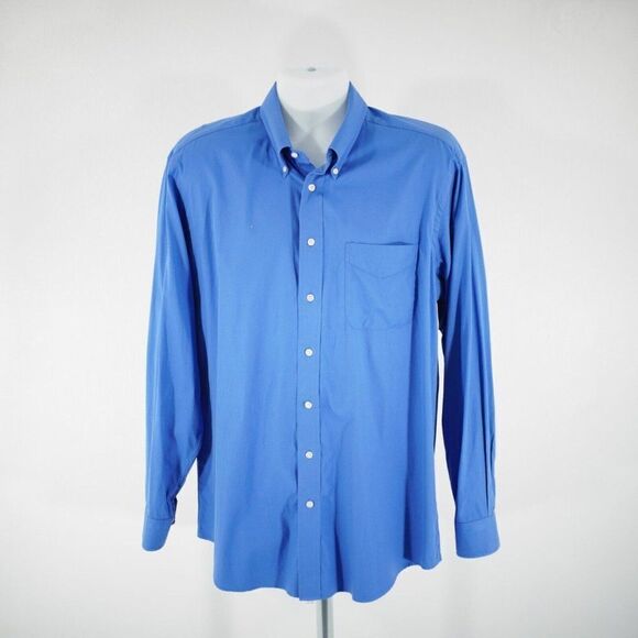 Paul Fredrick Blue Finest Two Ply Cotton Pinpoint Pocket Button Down 17-36 - Picture 3 of 10